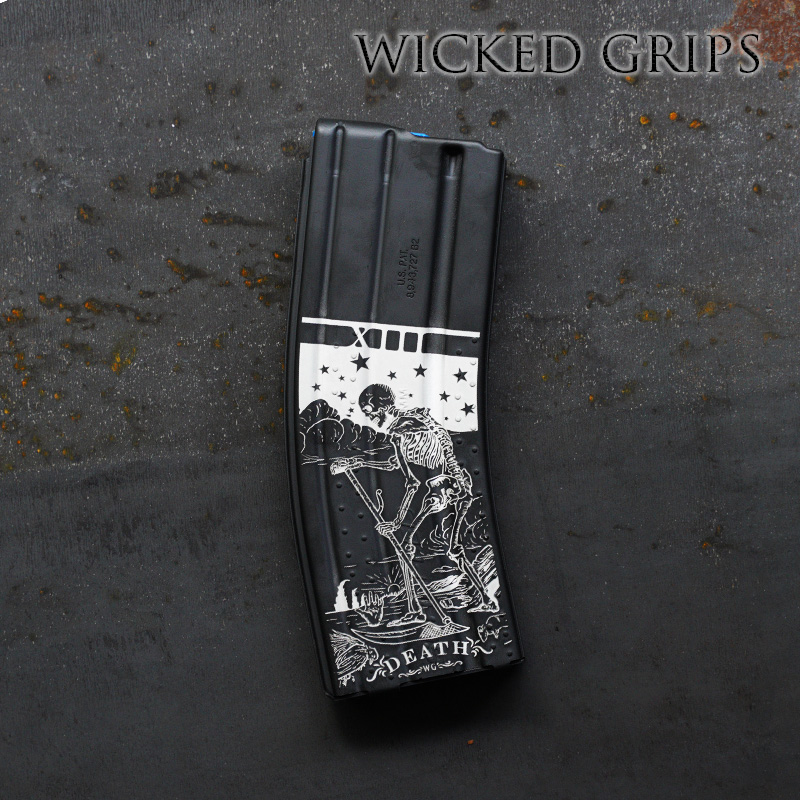 DEATH TAROT Engraved Okay Industries SUREFEED E2 MAGAZINE