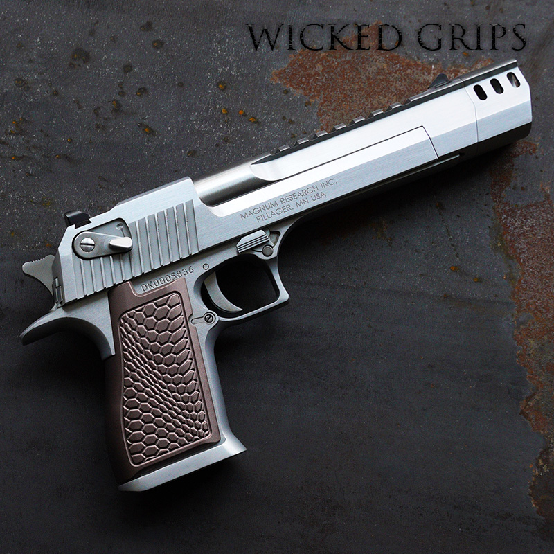 CUSTOM DESERT EAGLE GRIPS PVD BRONZE HEXWAVE