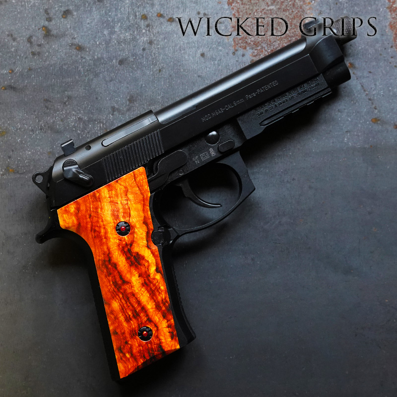 CUSTOM BERETTA 92X M9A3 GRIPS BURL