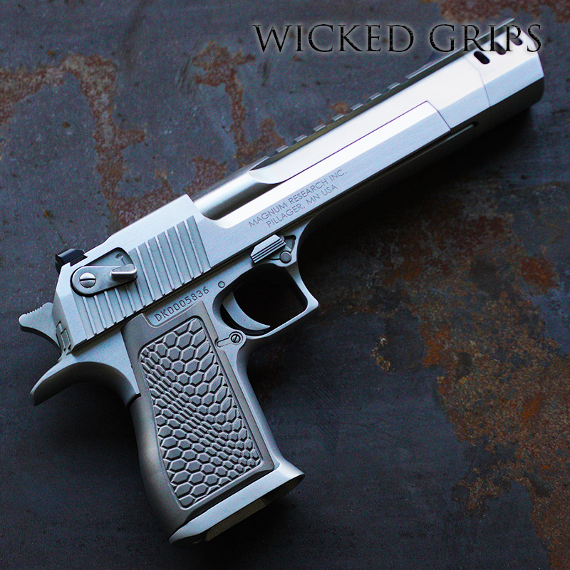 CUSTOM DESERT EAGLE GRIPS PVD GUNMETAL HEXWAVE