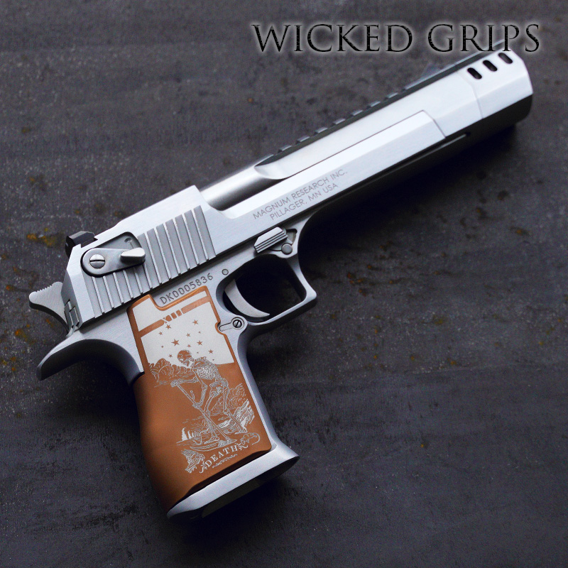 DESERT EAGLE PISTOL GRIPS ROSE GOLD PVD DEATH TAROT