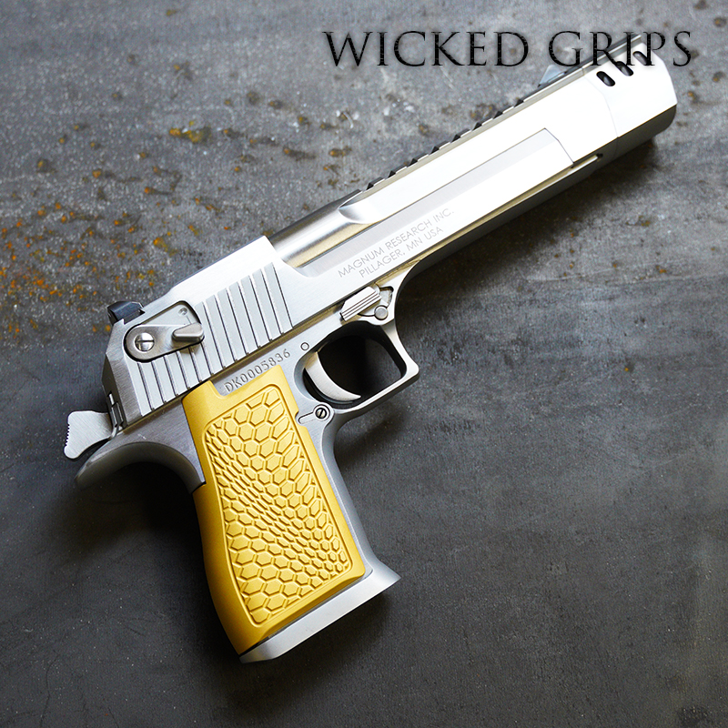 CUSTOM DESERT EAGLE GRIPS PVD GOLD HEXWAVE