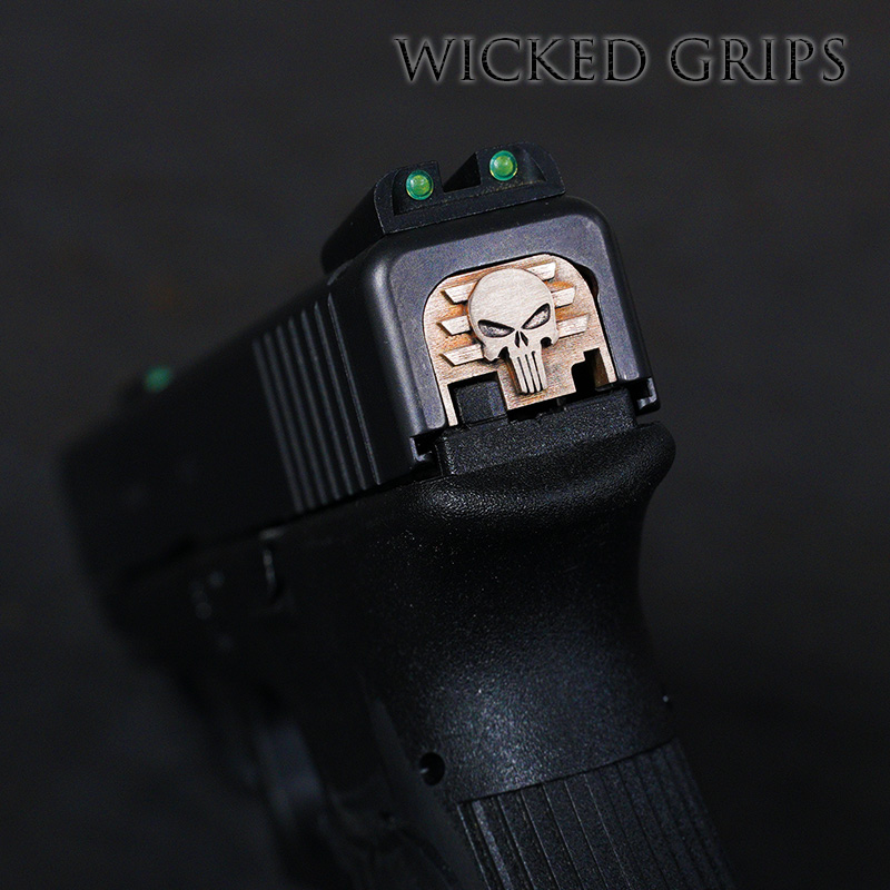 WICKED GRIPS GLOCK SLIDE PLATE PURE BRONZE PUNISHER GEN 1-4