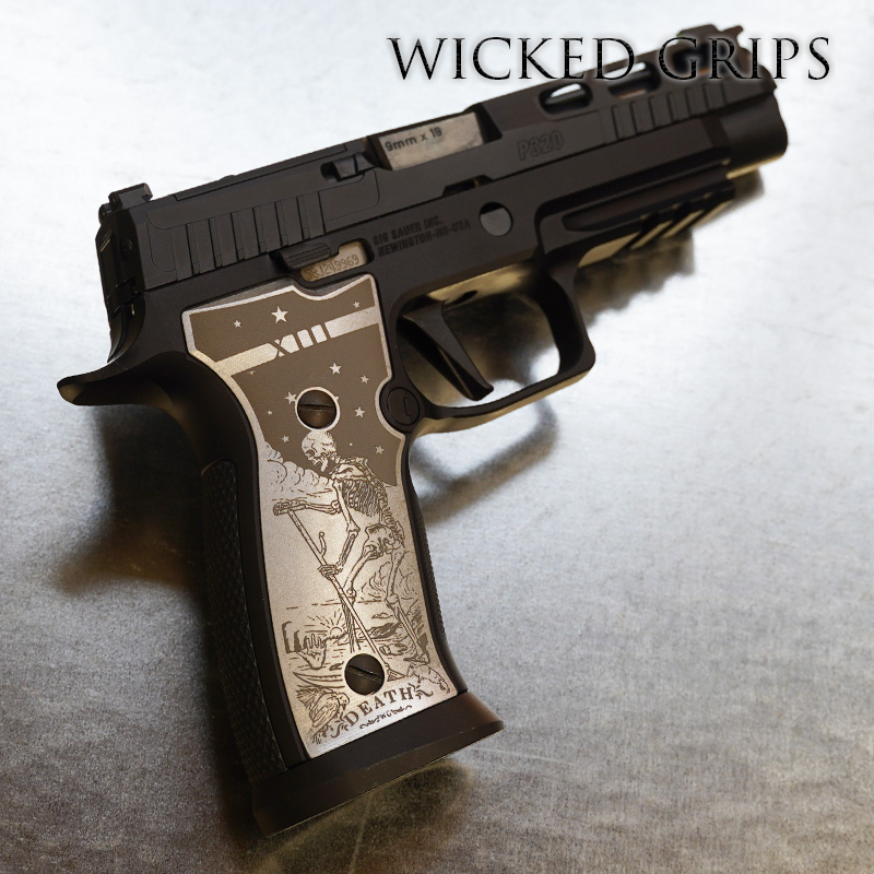 SIG SAUER 320 AXG ENGRAVED DEATH TAROT GRIPS