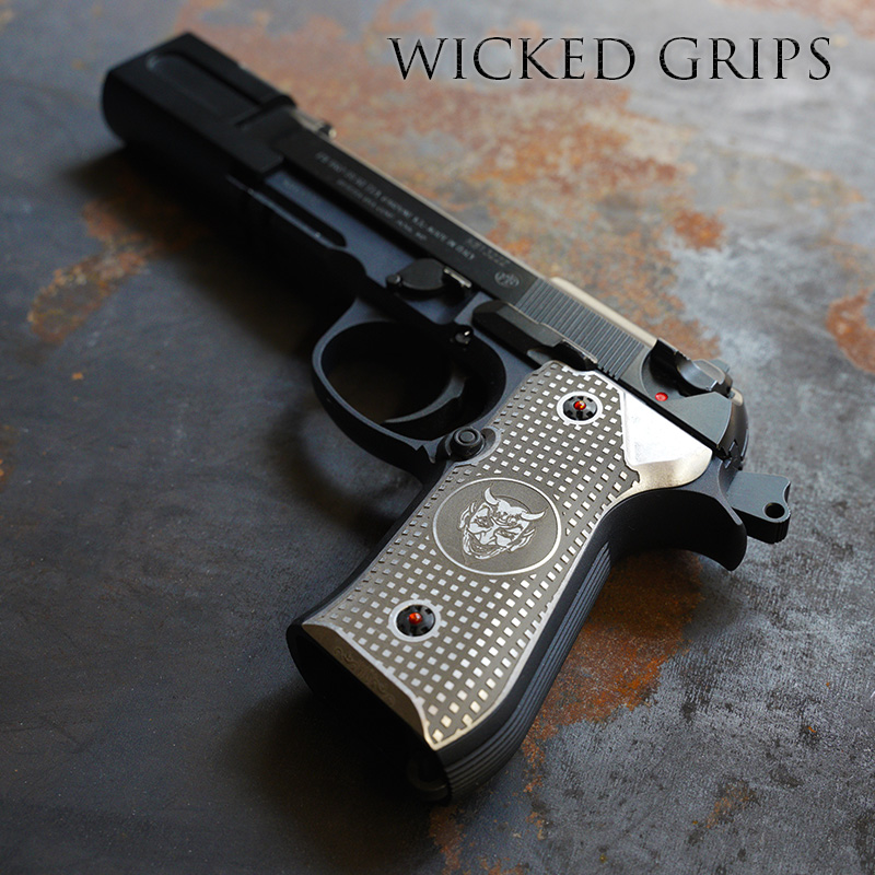 BERETTA 92FS PISTOL GRIPS WG DEVIL BRAND BLOCK TEXTURE 