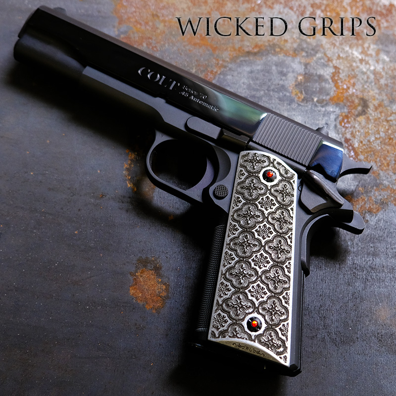 1911 CUSTOM GUN GRIPS TWO TONE BAROQUE CARRY TEXTURE