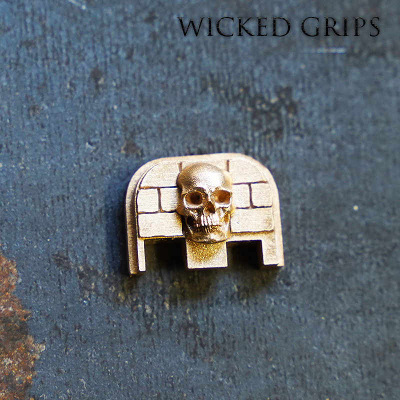 WICKED GRIPS GLOCK SLIDE PLATE PURE BRONZE SKULL GEN 5