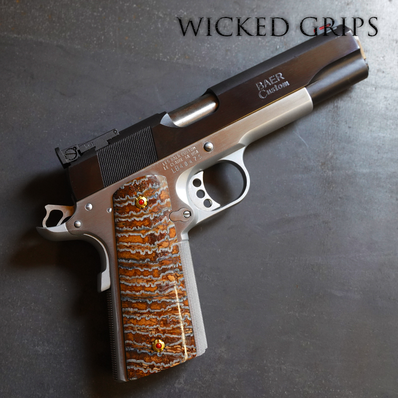 CUSTOM 1911 GRIPS MAMMOTH TOOTH SET 12