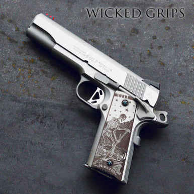 CUSTOM 1911 GRIPS BRONZE PVD DEATH TAROT