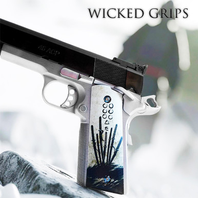 CUSTOM 1911 PISTOL GRIPS SEVEN SAMURAI EMBLEM