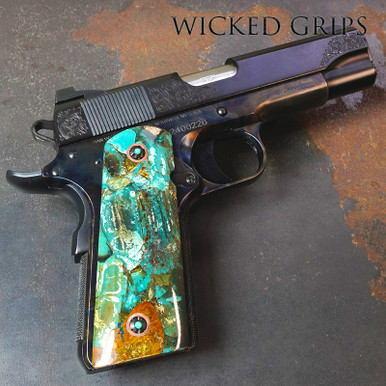 1911 PISTOL GRIPS MAMMOTH TUSK GREEN FUSION SET 30