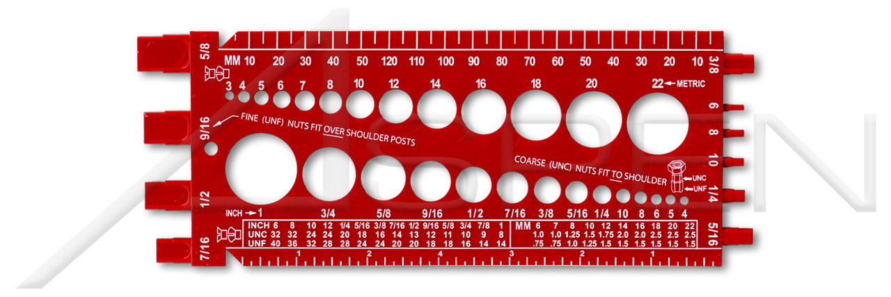 Bolt / Nut / Screw Size Gauge Inch (SAE) and Metric - Aspen Fasteners