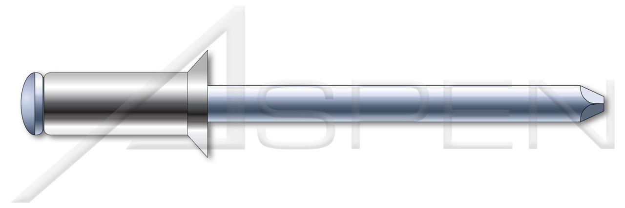 100pcs 1/8" M3.2 Diameter Aluminum Open End Countersunk Blind Pop Rivets ISO 
