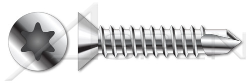 M5.5 X 32mm DIN 7504 Type O, Metric, Self-Drilling Screws, Flat Head 6Lobe Torx(r) Drive, A2 Stainless Steel