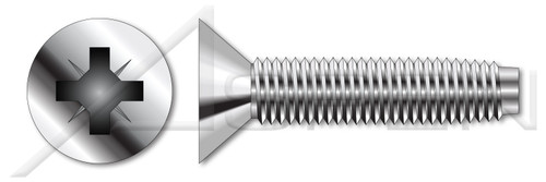 M3-0.5 X 10mm DIN 7500 Type ME, Metric, Thread Rolling Screws, Flat Pozidriv Alternative Drive, A2 Stainless Steel