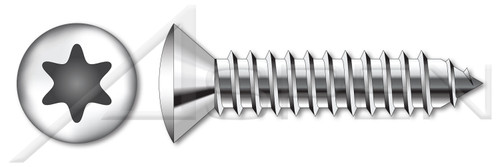 M3.9 X 9.5mm ISO 14587, Metric, Self-Tapping Sheet Metal Screws, Oval Head 6Lobe Torx(r) Drive, A4 Stainless Steel