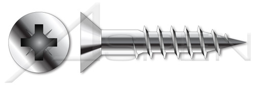 M6 X 60mm DIN 7997, Metric, Wood Screws, Flat Pozidriv Alternative Drive, A2 Stainless Steel