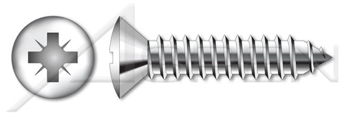 M2.9 X 32mm DIN 7983 / ISO 7051, Metric, Self-Tapping Sheet Metal Screws, Oval Pozidriv Alternative Drive, Full Thread, A2 Stainless Steel
