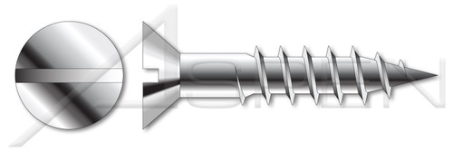 M6 X 65mm DIN 97, Metric, Wood Screws, Flat Slot Drive, A2 Stainless Steel