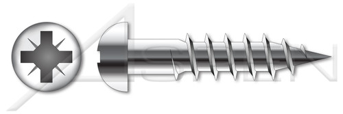 M4 X 20mm DIN 7996, Metric, Wood Screws, Round Pozidriv Alternative Drive, A2 Stainless Steel