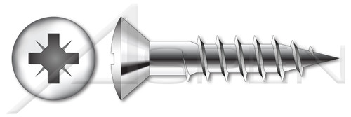 M6 X 40mm DIN 7995, Metric, Wood Screws, Oval Pozidriv Alternative Drive, A2 Stainless Steel