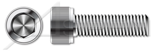 M6-1.0 X 55mm DIN 912 / ISO 4762, Metric, Hex Socket Head Cap Screws, Full Thread, A4 Stainless Steel