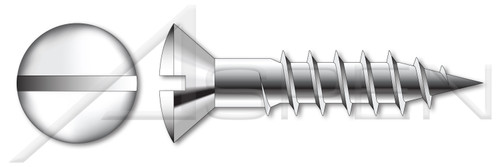 M4 X 25mm DIN 95, Metric, Wood Screws, Oval Slot Drive, A4 Stainless Steel