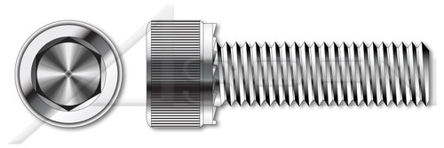 M8-1.25 X 55mm DIN 912 / ISO 4762, Metric, Hex Socket Head Cap Screws, Locking Serrations, Full Thread, A2 Stainless Steel