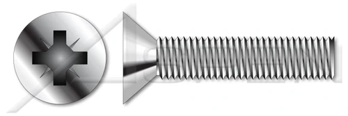 M1.6-0.35 X 4mm DIN 965 / ISO 7046, Metric, Machine Screws, Flat Pozidriv Alternative Drive, Full Thread, A2 Stainless Steel