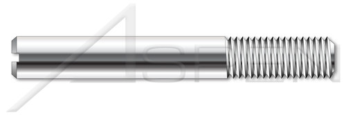 M3-0.5 X 12mm DIN 427 / ISO 2342, Metric, Set Screws, Slotted Drive, Part Thread, 303 Stainless Steel