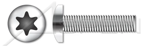 M4-0.7 X 70mm ISO 14583, Metric, Machine Screws, Pan 6Lobe Torx(r) Drive, A2 Stainless Steel