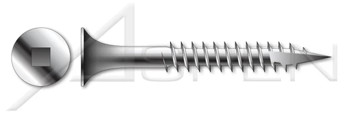 #10 X 2-1/2" Deck Screws, Bugle Square Drive, Coarse Thread, Type 17 Point, Stainless Steel