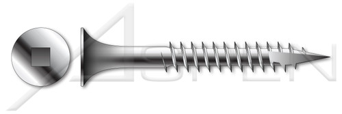 #6 X 1-1/4" Deck Screws, Bugle Square Drive, Coarse Thread, Type 17 Point, Stainless Steel