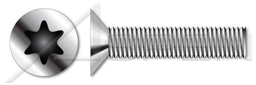 #2-56 X 1/2" Machine Screws, Flat Head 6Lobe Torx(r) Drive, 100 Degree Countersink, Stainless Steel