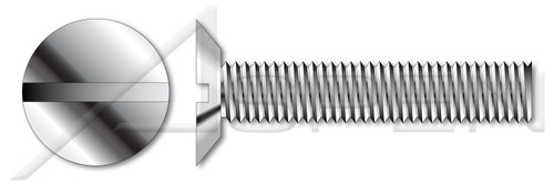 #6-32 X 1/4" Machine Screws, Flat Undercut Slot Drive, 100 Degree Countersink, Full Thread, Stainless Steel