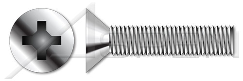 3/8"-16 X 3/4" Machine Screws, Flat Phillips Drive, 82 Degree Countersink, Full Thread, AISI 316 Stainless Steel