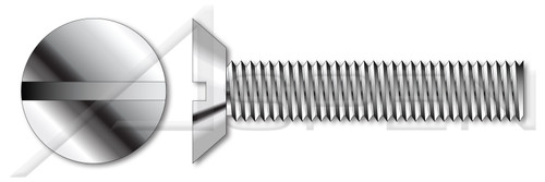 #6-32 X 1/2" Machine Screws, Flat Undercut Slot Drive, 82 Degree Countersink, Full Thread, Stainless Steel