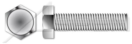 #10-24 X 1-3/8" Machine Screws, Indented Hex Head, Full Thread, Stainless Steel