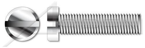 M3-0.5 X 12mm DIN 920, Metric, Machine Screws, Small Pan Head, Slotted Drive, Full Thread, A2 Stainless Steel