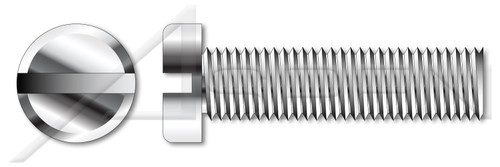 M5-0.8 X 20mm DIN 920, Metric, Machine Screws, Small Pan Head, Slotted Drive, Full Thread, A2 Stainless Steel