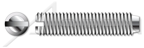 M16-2.0 X 35mm DIN 551 / ISO 4766, Metric, Slotted Set Screws, Flat Point, A4 Stainless Steel