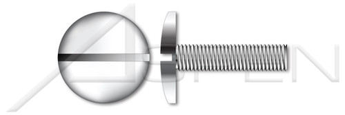 M4-0.7 X 16mm DIN 921, Metric, Machine Screws, Large Pan Head, Slotted Drive, Full Thread, AISI 303 Stainless Steel (18-8)