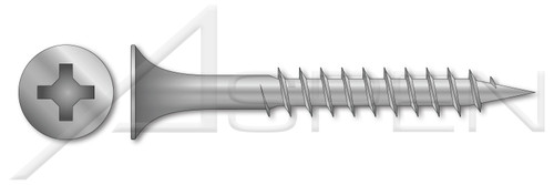 #6 X 1-1/2" Deck Screws, Bugle Phillips Drive, Coarse Thread, Sharp Point, Steel, Dacrotized Finish