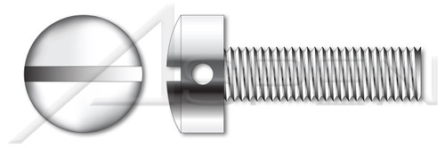 #10-32 X 1-1/4" Machine Screws, Fillister Slot Drive, Drilled Head, Fine Thread, Stainless Steel, MS35276 Rev.C, DFARS