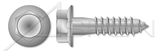 1/4" X 2" Hex Head Lag Screw Bolts, Indented Hex Flange, Steel, Hot Dip Galvanized