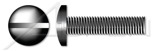 #8-32 X 1/4" Machine Screws, Binding Head Slot Drive, Full Thread, Steel, Black Oxide