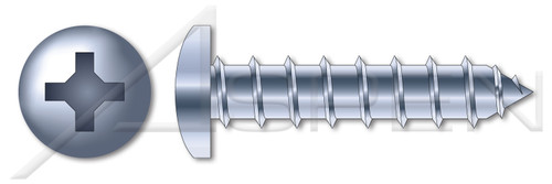 #12 X 2" Self-Tapping Sheet Metal Screws, Type "A", Pan Phillips Drive, Steel, Zinc Plated