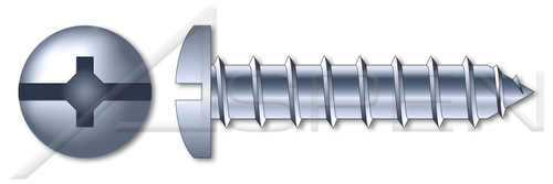 #12 X 3" Self-Tapping Sheet Metal Screws, Type "A", Pan Head Phillips/Slot Combo Drive, Steel, Zinc Plated