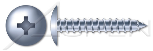 #8 X 2" Self-Tapping Sheet Metal Screws, Type "AB", Truss Phillips Drive, Steel, Zinc Plated
