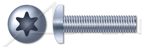 #6-32 X 1-1/4" Trilobe Thread Rolling Screws for Metals, Pan 6Lobe Torx(r) Drive, Steel, Zinc Plated and Waxed